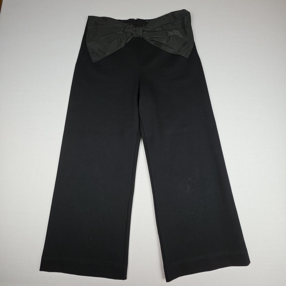Maeve Anthropologie The Colette Bow Front Pants Womens 30 Black High Rise - Picture 2 of 11
